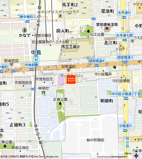 マックスバリュ昭和橋通店付近の地図